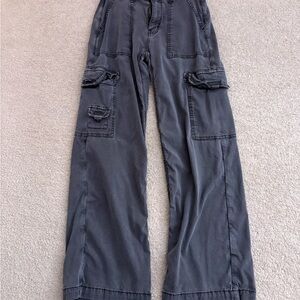 American Eagle Dark Gray Cargo Pants with Patch Pockets